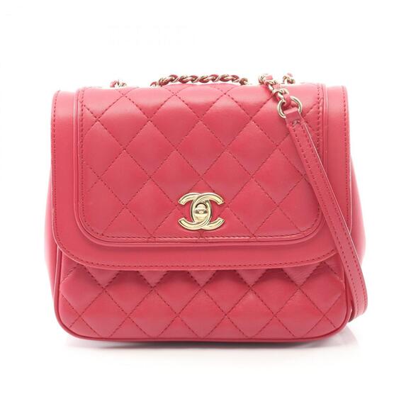 CHANEL Handbags - CHANEL Matelasse Shoulder Bag in Lambskin Leather, Women's, Pink